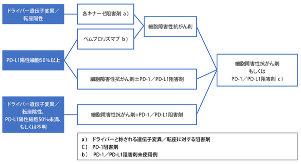 図●　肺癌診療ガイドライン―悪性中皮腫・胸腺腫含む―2018年度版より一部改変